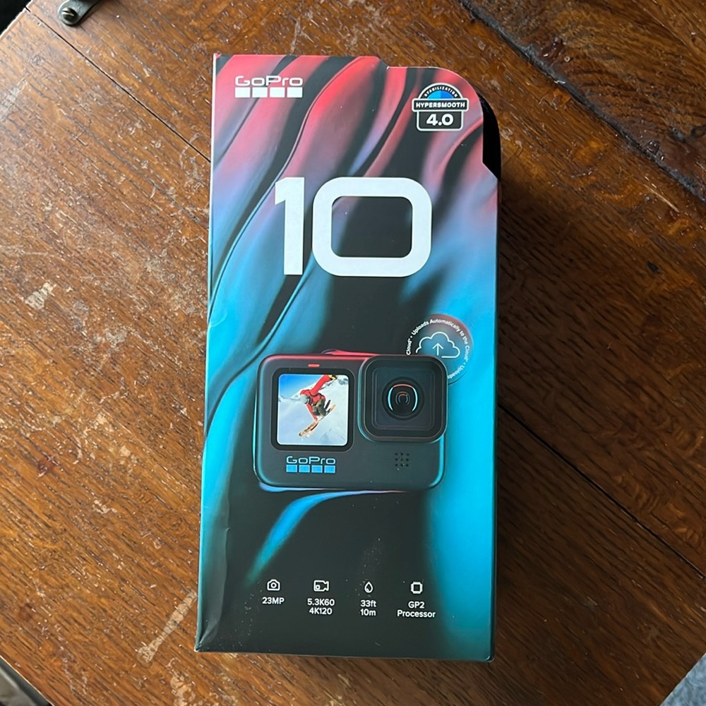 BRAND NEW GoPro 10, with case and accessories. Never Used before.